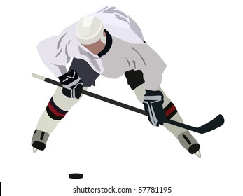 Hockey. The hockey player with a stick.
