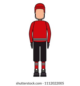 hockey player with stick avatar character