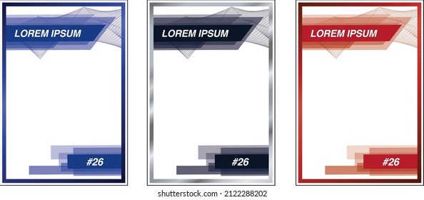 Hockey Player Trading Card Frame Border Template Design Flyer 