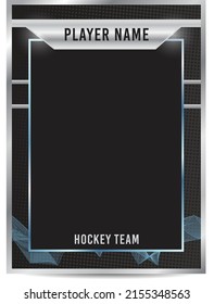 Hockey Player Trading Card Frame Border Template Design Flyer