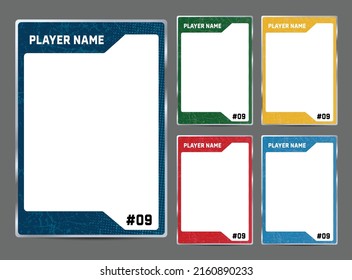 Hockey player trading card frame border template design flyer with ice and dot texture