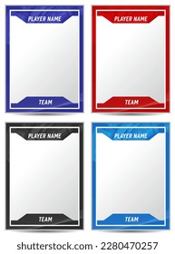 Hockey player trading card frame border template design flyer