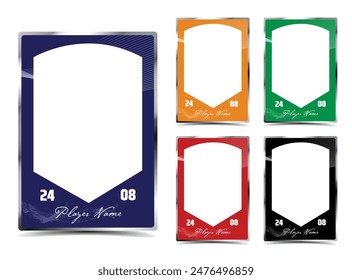 Hockey player trading card frame border template design vector