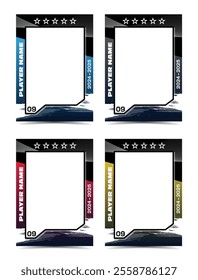 Hockey player trading card frame border template design flyer 