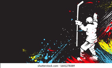 Hockey player vecrot illustration background 