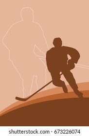Hockey player vector abstract background winner concept poster