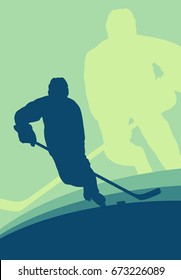 Hockey player vector abstract background winner concept poster