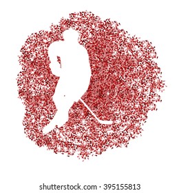 Hockey player vector background abstract illustration concept