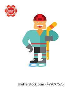 Hockey Player Vector Icon