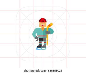 Hockey Player Vector Icon