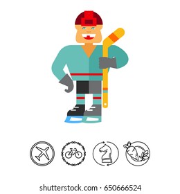 Hockey Player Vector Icon