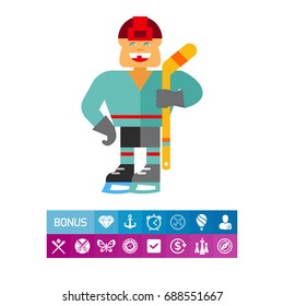 Hockey Player Vector Icon