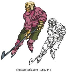 Hockey player. Vector illustration