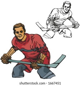 Hockey player. Vector illustration