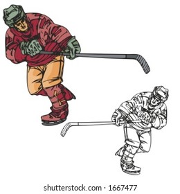 Hockey player. Vector illustration