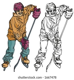 Hockey player. Vector illustration