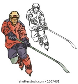 Hockey player. Vector illustration