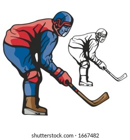 Hockey player. Vector illustration