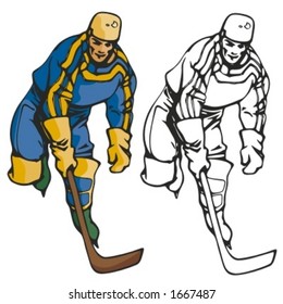 Hockey player. Vector illustration