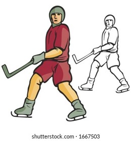 Jogador de hóquei. Ilustração vetorial