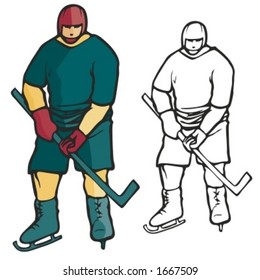 Hockey player. Vector illustration