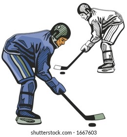 Hockey player. Vector illustration