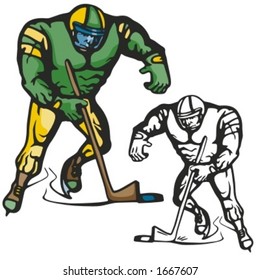 Hockey player. Vector illustration