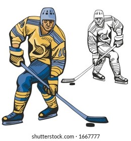 Hockey player. Vector illustration