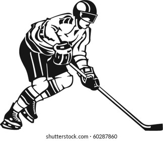 Hockey Player Vector Illustration