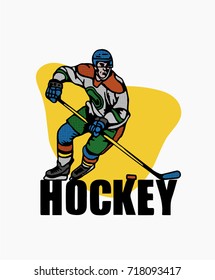 Hockey player vector illustration