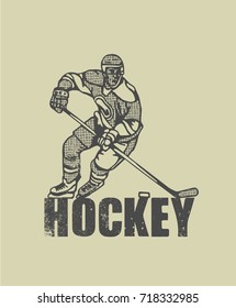 Hockey player. Vector illustration