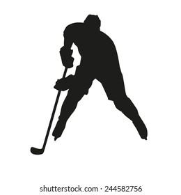 Hockey player vector silhouette