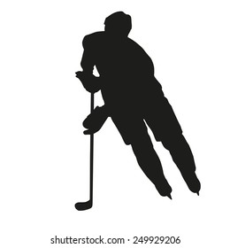 Hockey Player Vector Silhouette