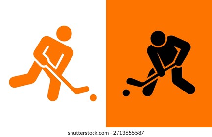 Hockey players in action vector template