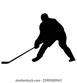 Hockey players playing vector art silhouette template background image picture photo 