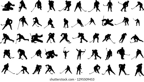 Hockey players silhouettes