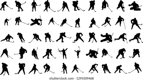 Hockey players silhouettes