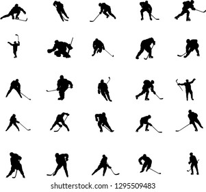 Hockey players silhouettes