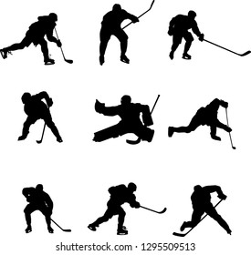 Hockey players silhouettes