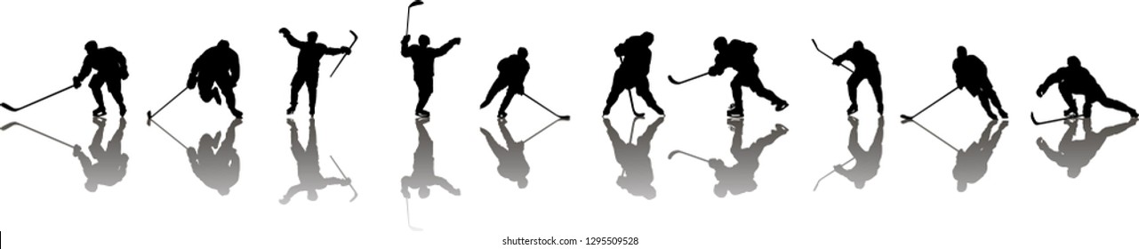 Hockey players silhouettes