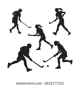 Hockey players' silhouettes in winter sports action