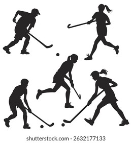 Hockey players' silhouettes in winter sports action