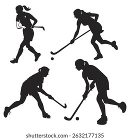 Hockey players' silhouettes in winter sports action