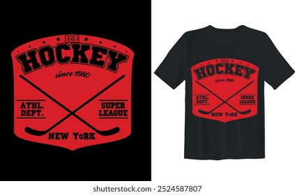 Hockey playing T shirt design