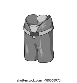 Hockey protective shorts icon in black monochrome style isolated on white background. Sport symbol vector illustration