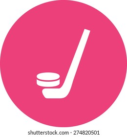 Hockey, puck, ball, stick, sports icon vector image. Can also be used for fitness, recreation. Suitable for web apps, mobile apps and print media.