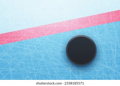 hockey puck behind red line top view