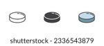 Hockey puck different style icon set. Line, glyph and filled outline colorful version, outline and filled vector sign. Symbol, logo illustration. Vector graphics