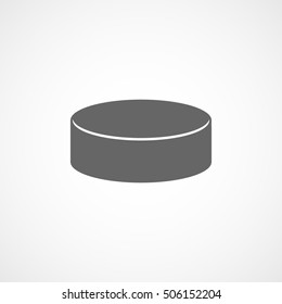 Hockey Puck Flat Icon On White Background