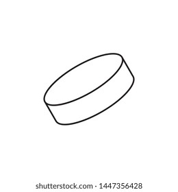 hockey puck flat line icon on white background. simple vector logo art for tournament illustration and sport apps. eps 10
